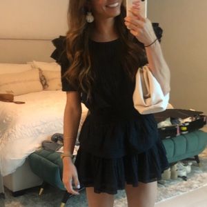 LoveShackFancy Natasha Dress Black in XS